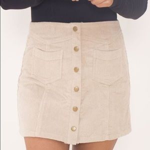 Corduroy button down skirt